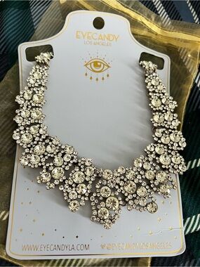 Eye Candy Los Angeles Crystal Collar Necklace in Clear